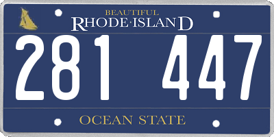 RI license plate 281447