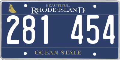 RI license plate 281454