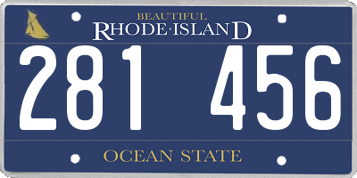 RI license plate 281456