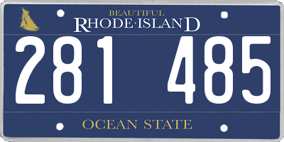 RI license plate 281485