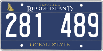 RI license plate 281489