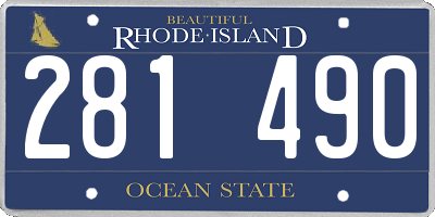 RI license plate 281490