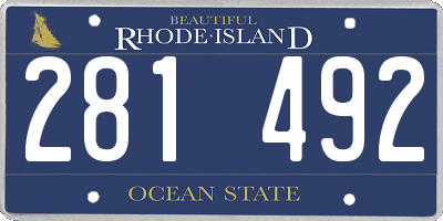 RI license plate 281492