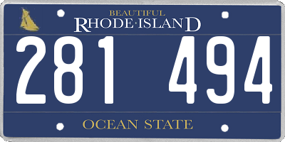 RI license plate 281494