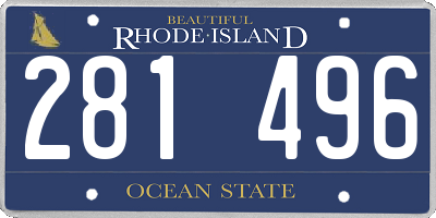 RI license plate 281496