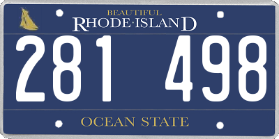 RI license plate 281498