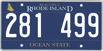 RI license plate 281499