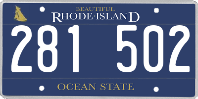 RI license plate 281502