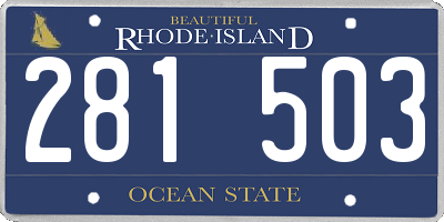 RI license plate 281503
