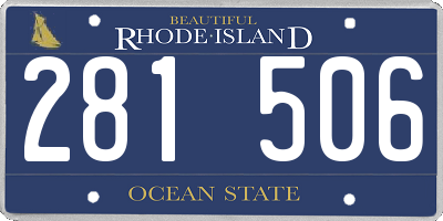 RI license plate 281506