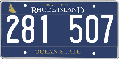 RI license plate 281507