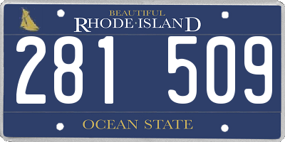 RI license plate 281509