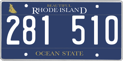 RI license plate 281510