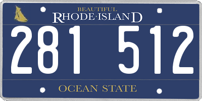 RI license plate 281512