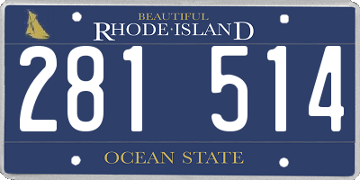 RI license plate 281514