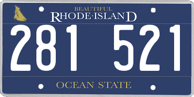 RI license plate 281521