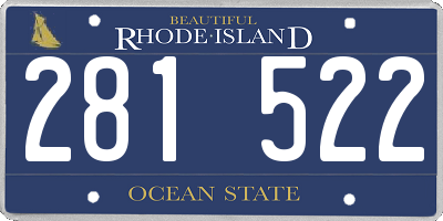 RI license plate 281522