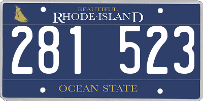 RI license plate 281523