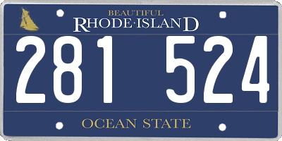 RI license plate 281524