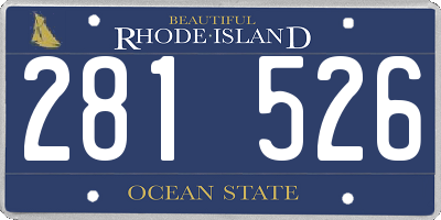 RI license plate 281526