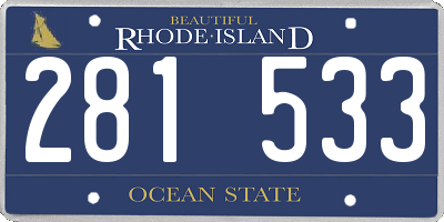 RI license plate 281533