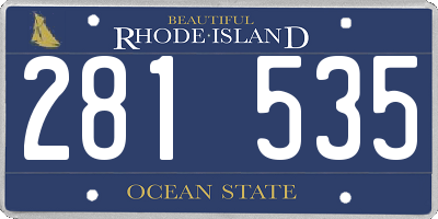 RI license plate 281535