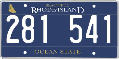 RI license plate 281541