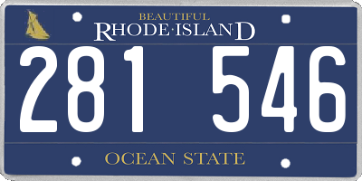 RI license plate 281546
