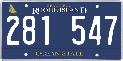 RI license plate 281547