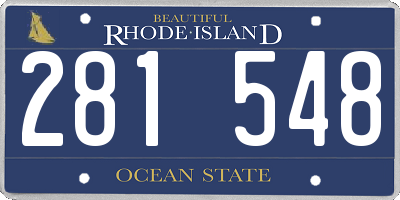 RI license plate 281548