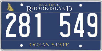 RI license plate 281549