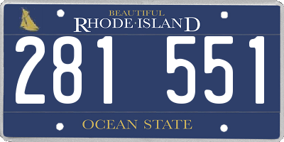 RI license plate 281551