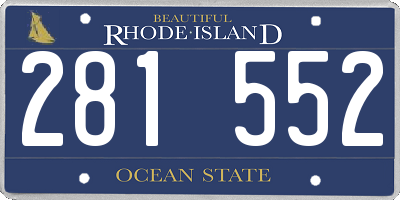RI license plate 281552