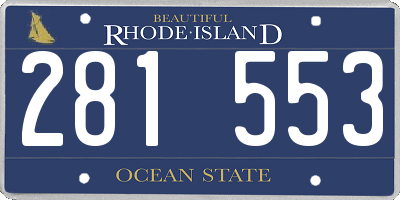 RI license plate 281553