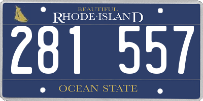 RI license plate 281557