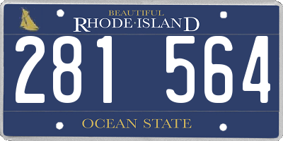 RI license plate 281564
