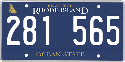 RI license plate 281565