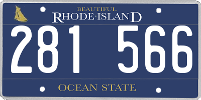 RI license plate 281566