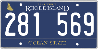 RI license plate 281569