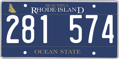 RI license plate 281574
