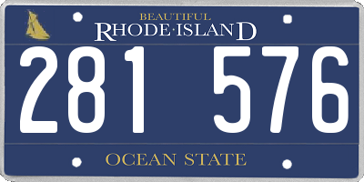 RI license plate 281576