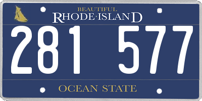 RI license plate 281577