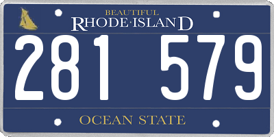 RI license plate 281579