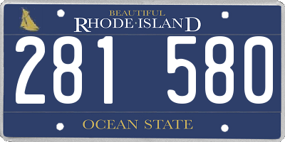 RI license plate 281580