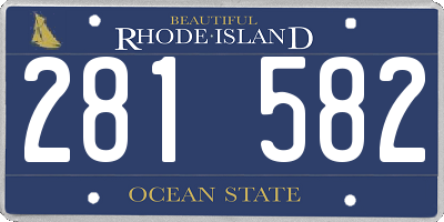 RI license plate 281582