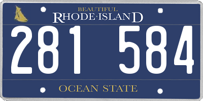 RI license plate 281584