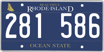RI license plate 281586