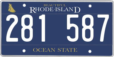 RI license plate 281587