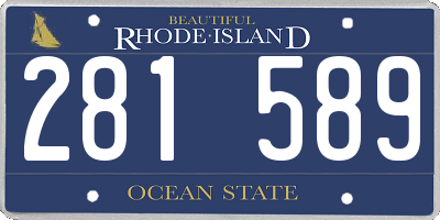 RI license plate 281589