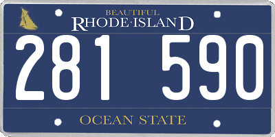 RI license plate 281590